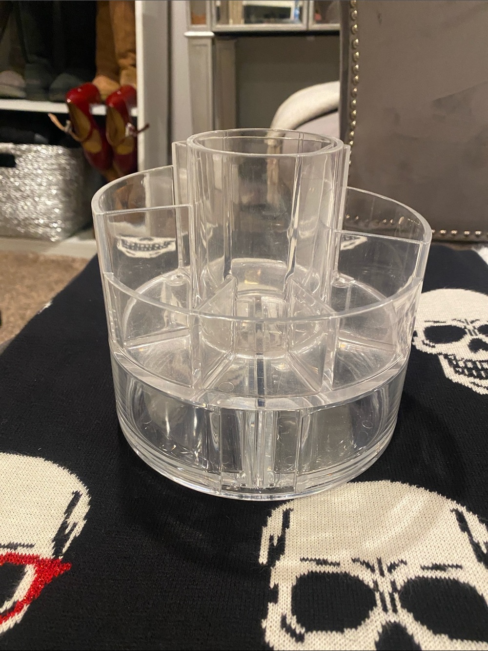 Clear makeup vanity organizer